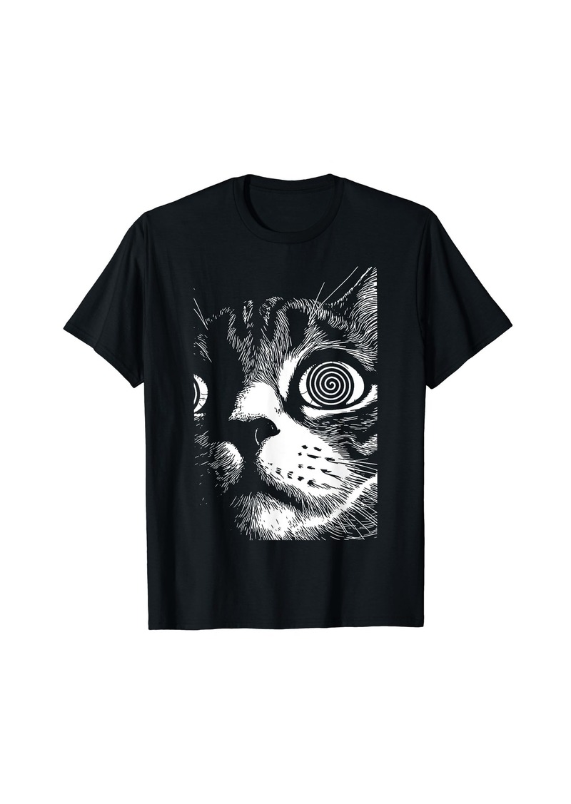Alternative Apparel Psychedelic Cat Dark Aesthetic Crust Punk Grunge Cat Lover T-Shirt