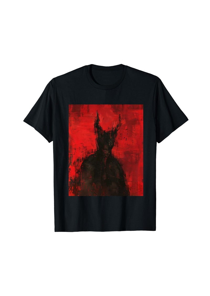 Alternative Apparel Red Demon Satan Baphomet Horror Art Goth Dark Hell Occult T-Shirt