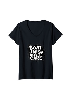 Alternative Apparel Womens Boat Hair Don’t Care V-Neck T-Shirt