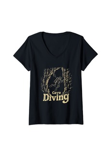 Alternative Apparel Womens Cave Diving Enthusiast Vintage Adventure V-Neck T-Shirt