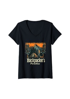 Alternative Apparel Womens Explore Nature in Backpacker's Paradise V-Neck T-Shirt