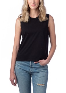 Alternative Apparel Women's Go-To Cropped Muscle Tank Top - Black