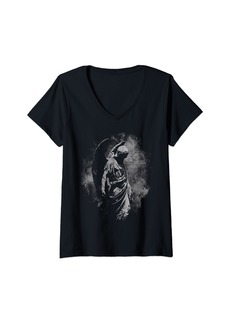 Alternative Apparel Womens Goth Angel Fallen Statue Dark Art Occult Grunge Alt Horror V-Neck T-Shirt
