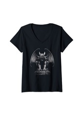 Alternative Apparel Womens Gothic Gargoyle Statue Dark Art Occult Demon Goth Alt Horror V-Neck T-Shirt