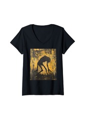 Alternative Apparel Womens Monster Creature Demon Hell Yellow Horror Grunge Scary Art V-Neck T-Shirt
