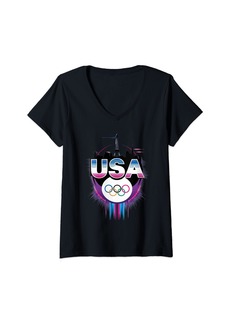 Alternative Apparel Womens USA Paris V-Neck T-Shirt