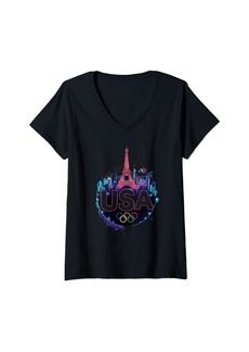 Alternative Apparel Womens USA Paris V-Neck T-Shirt