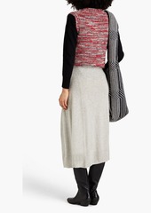 Altuzarra - Alastor wrap-effect mélange cashmere midi skirt - Gray - L