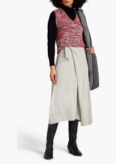 Altuzarra - Alastor wrap-effect mélange cashmere midi skirt - Gray - L