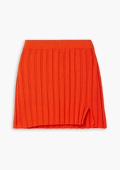 Altuzarra - Amali ribbed cashmere and cotton-blend mini skirt - Orange - XS