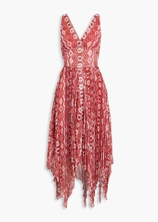 Altuzarra - Annabella pleated printed chiffon midi dress - Red - FR 42