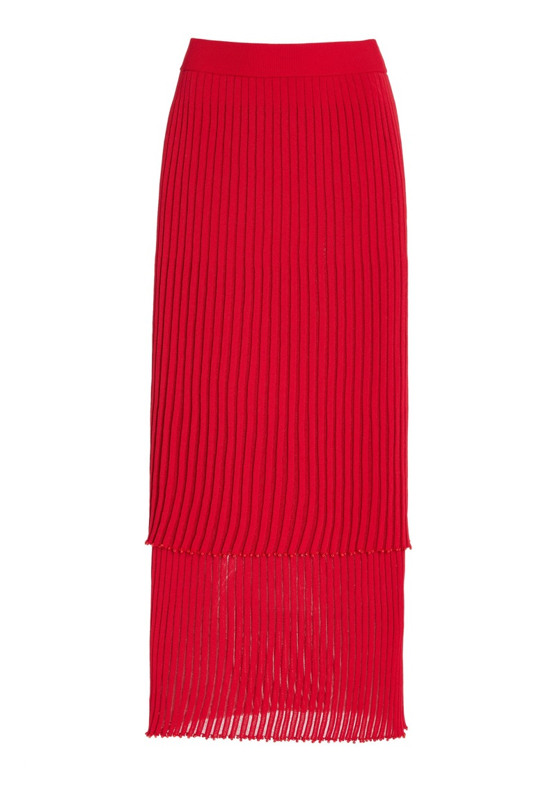 Altuzarra - Ariana Pleated Knit Maxi Skirt - Red - M - Moda Operandi