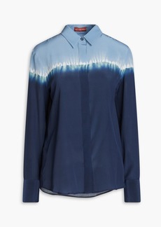 Altuzarra - Berry Blue Shibori tie-dyed silk-crepe shirt - Blue - FR 36