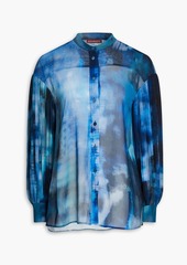 Altuzarra - Berry Blue Strokes pleated tie-dyed gauze shirt - Blue - FR 40