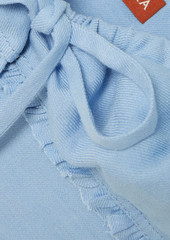 Altuzarra - Bijou cropped ruffled linen-blend top - Blue - FR 36