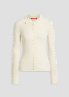 Altuzarra - Button-detailed ribbed wool and silk-blend top - White - XS