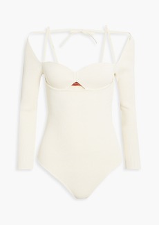 Altuzarra - Cold-shoulder cutout ribbed-knit bodysuit - White - M