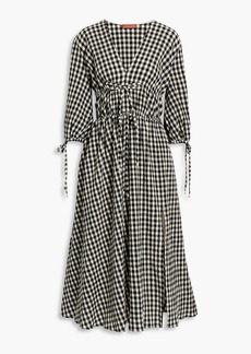 Altuzarra - Dorine gingham cotton-blend seersucker midi dress - Black - FR 42