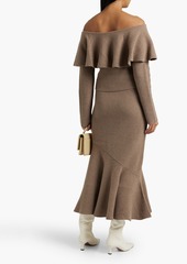 Altuzarra - Fluted ribbed merino wool and cashmere-blend midi skirt - Neutral - M