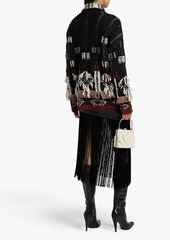 Altuzarra - Fringed jacquard-knit merino wool-blend turtleneck sweater - Black - L