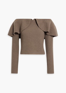 Altuzarra - Hasla off-the-shoulder ribbed merino wool and cashmere-blend sweater - Neutral - XS