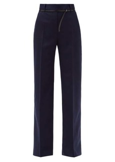 Altuzarra - Jess Paperbag-waist Wool-blend Wide-leg Trousers - Womens - Navy