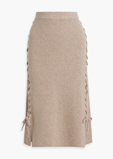 Altuzarra - Lace-up merino wool-blend midi skirt - Neutral - M