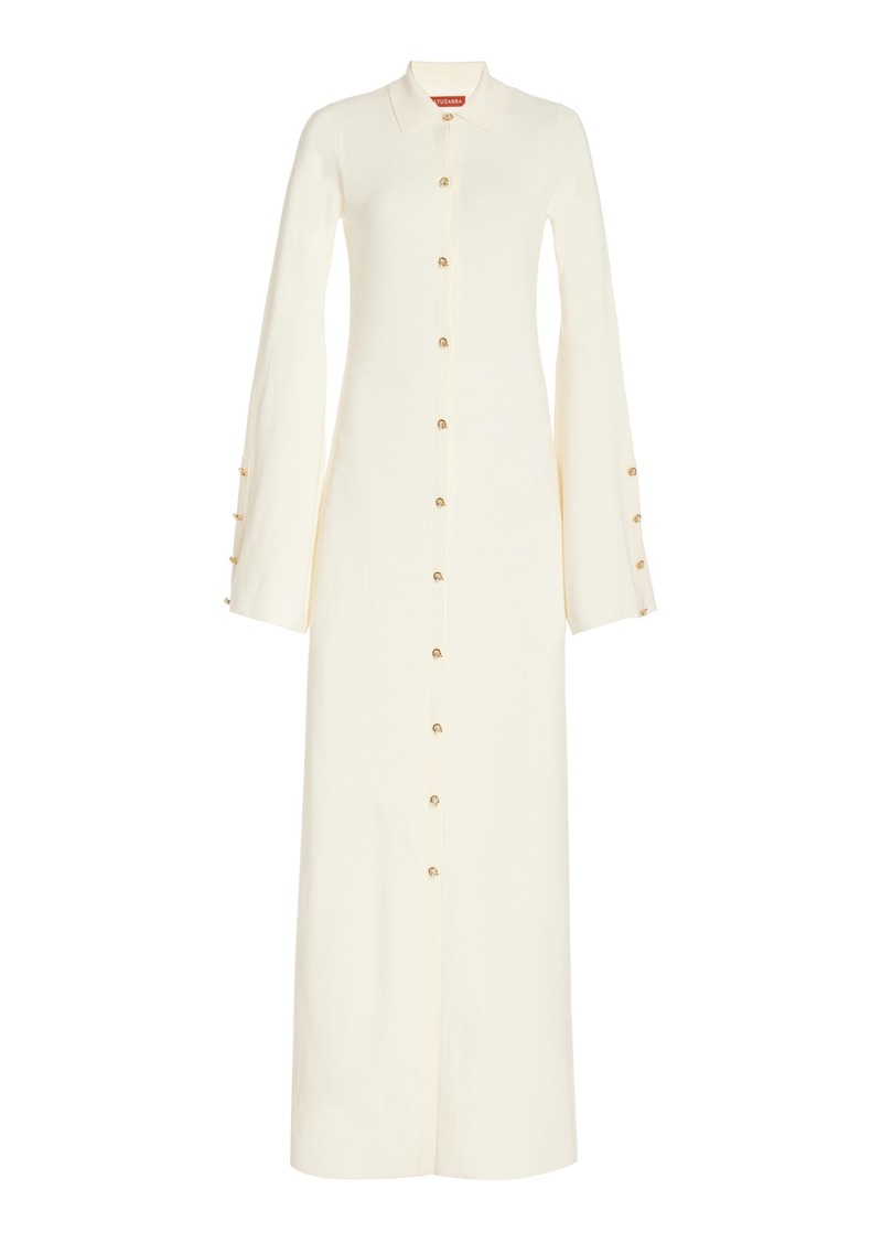 Altuzarra - Leopold Button-Detailed Merino Wool Maxi Dress - Ivory - S - Moda Operandi