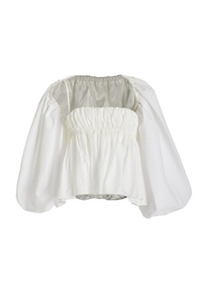 Altuzarra - Momoko Pleated Cotton-Blend Top - White - FR 38 - Moda Operandi