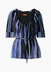 Altuzarra - Nika belted printed silk crepe de chine blouse - Blue - FR 38