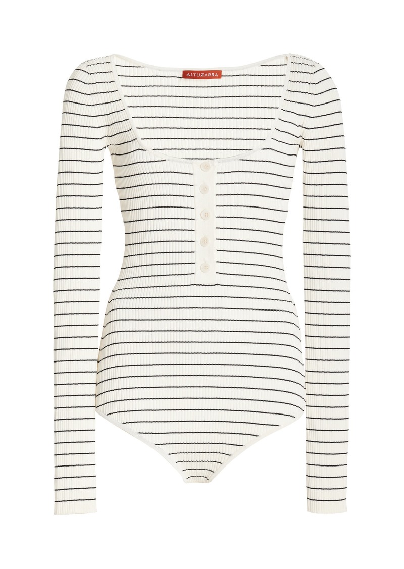 Altuzarra - Parley Striped Knit Bodysuit - White - XS - Moda Operandi