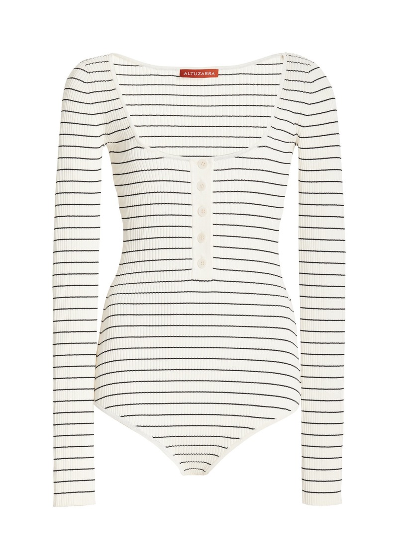 Altuzarra - Parley Striped Knit Bodysuit - White - L - Moda Operandi