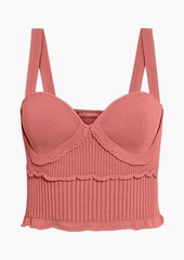 Altuzarra - Piper cropped ruffle-trimmed ribbed-knit top - Pink - L