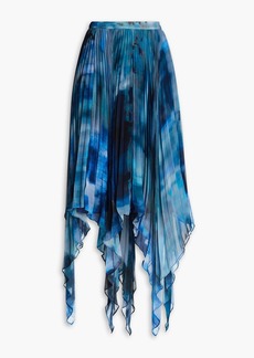 Altuzarra - Pleated tie-dyed chiffon maxi skirt - Blue - FR 38