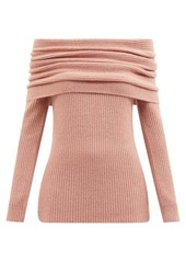 Altuzarra - Putney Off-shoulder Ribbed Merino-blend Sweater - Womens - Light Pink