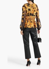 Altuzarra - Therese printed plissé-georgette blouse - Orange - FR 36