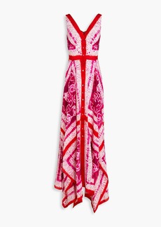 Altuzarra - Valentine tie-dyed silk-crepe de chine midi dress - Red - FR 38