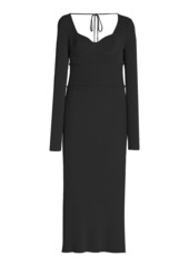 Altuzarra - Women's Louisa Ribbed-Knit Midi Dress - Black/white - Moda Operandi