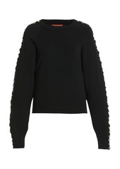 Altuzarra - Women's Thallo Button-Trimmed Knit Sweater - Black/white - Moda Operandi