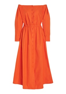Altuzarra - Zora Off-The-Shoulder Cotton Midi Dress - Orange - FR 40 - Moda Operandi