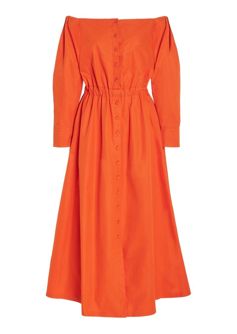 Altuzarra - Zora Off-The-Shoulder Cotton Midi Dress - Orange - FR 38 - Moda Operandi
