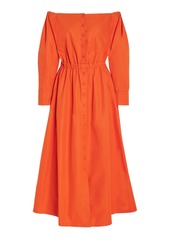 Altuzarra - Zora Off-The-Shoulder Cotton Midi Dress - Orange - FR 34 - Moda Operandi