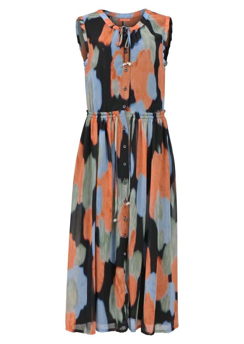 Altuzarra Aether Tie-Dye Midi Dress In Multicolor Polyester