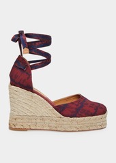 Altuzarra Carina Tie Dye Ankle-Wrap Wedge Espadrilles