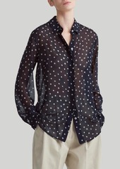 Altuzarra Chika Polka Dot Silk Button-Up Shirt