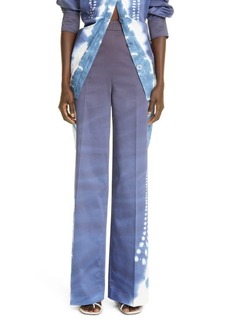 Altuzarra Clio Shibori Tie Dye Wide Leg Stretch Cotton Pants in 226406 Berry Blue Shibori at Nordstrom