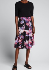 Altuzarra Floral-Print Silk Midi Skirt