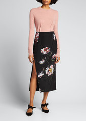 Altuzarra Floral Silk Midi Skirt