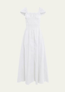 Altuzarra Lily Ruched Cap-Sleeve Midi Dress