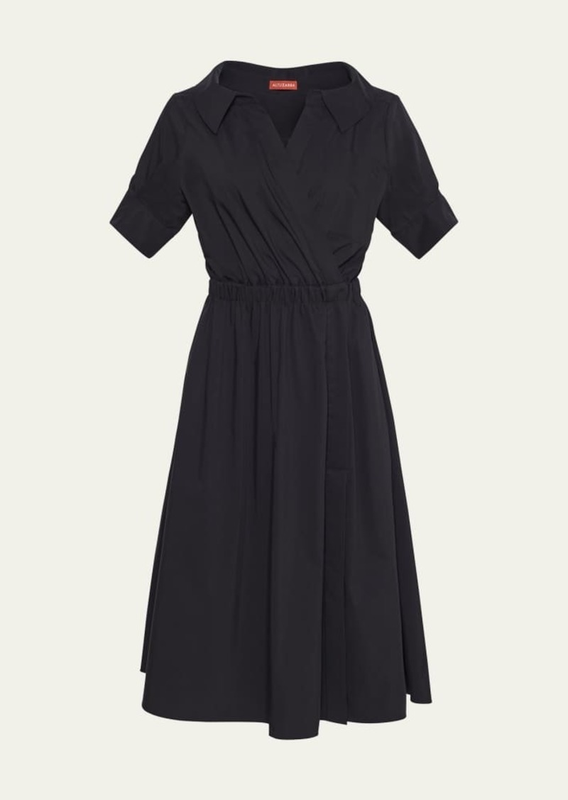 Altuzarra Lydia Short-Sleeve Midi Wrap Shirtdress